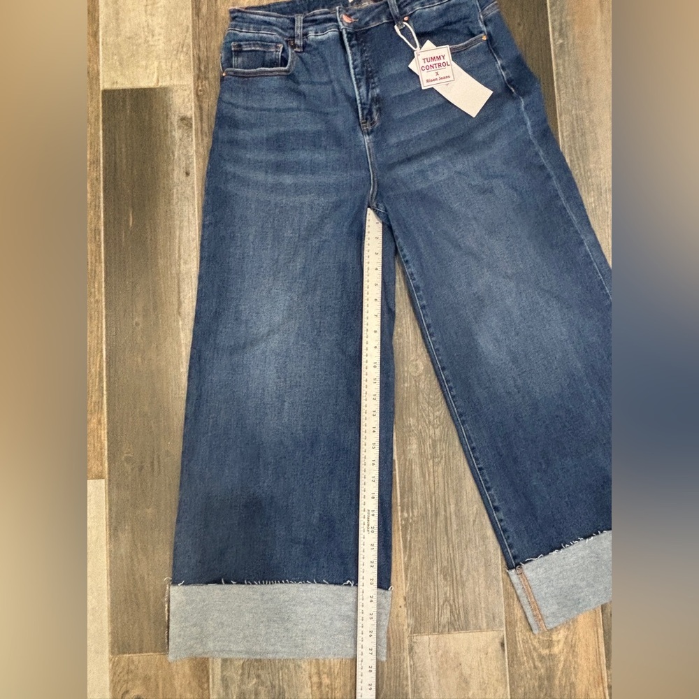 RISEN PWC221001X WIDE LEG CUFFED CROP JEANS SIZE 1XL NEW WITH TAGS - Picture 7 of 14